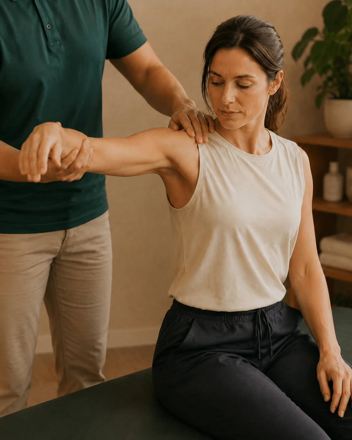 Clinical assessment and therapeutic partnership at Physio Wellness Sitges