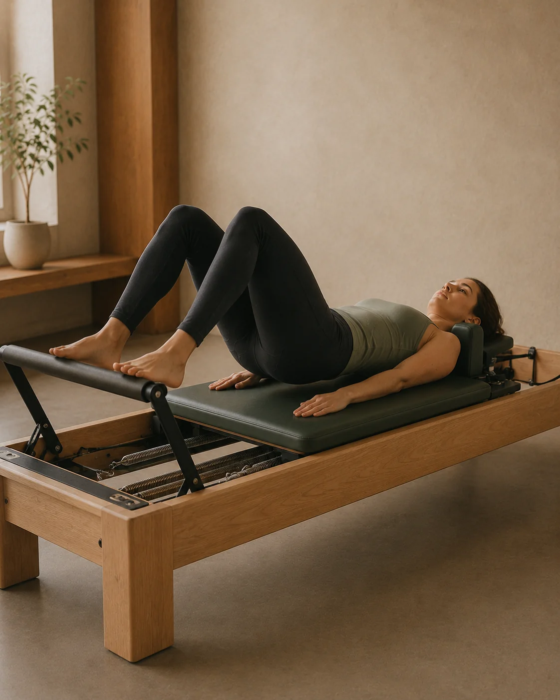 Motor control, postural re-education, and guided movement on Pilates Reformer