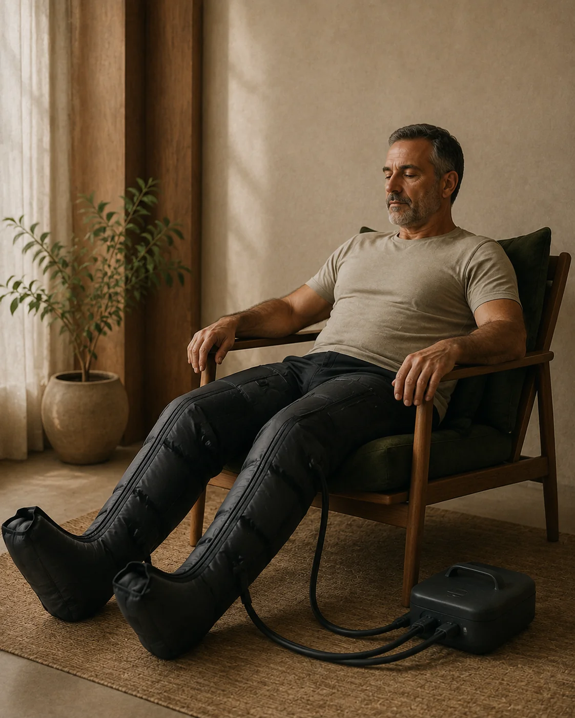 Sessió de pressoteràpia i recuperació corporal a Physio Wellness Sitges