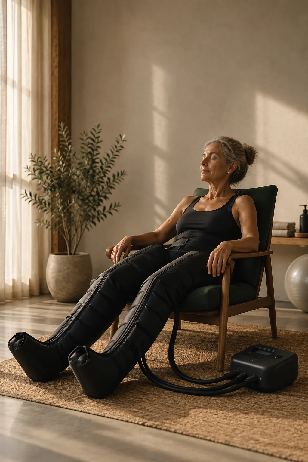 Sessió de recuperació corporal amb pressoteràpia Reboots a Physio Wellness